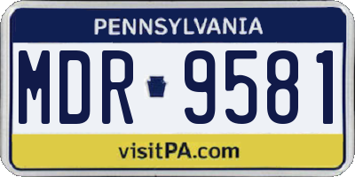 PA license plate MDR9581