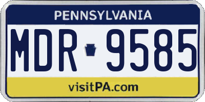 PA license plate MDR9585