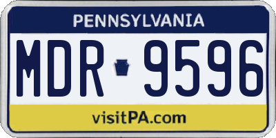 PA license plate MDR9596