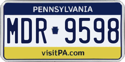 PA license plate MDR9598