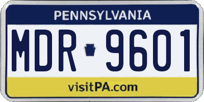 PA license plate MDR9601