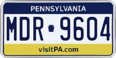 PA license plate MDR9604