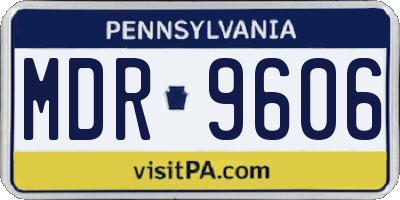 PA license plate MDR9606