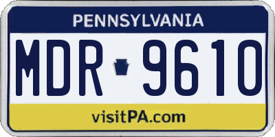 PA license plate MDR9610