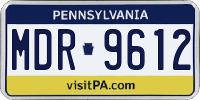 PA license plate MDR9612