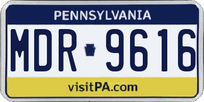 PA license plate MDR9616