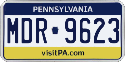 PA license plate MDR9623