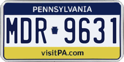 PA license plate MDR9631