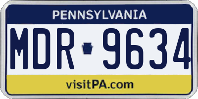 PA license plate MDR9634