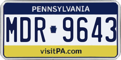 PA license plate MDR9643