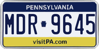 PA license plate MDR9645