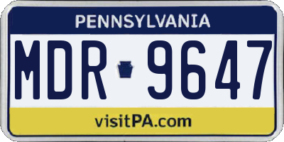 PA license plate MDR9647