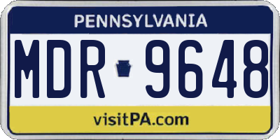 PA license plate MDR9648