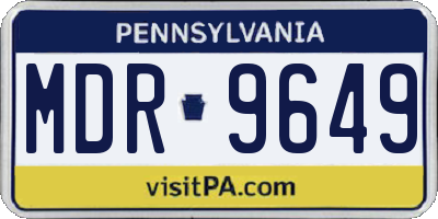 PA license plate MDR9649