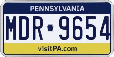 PA license plate MDR9654