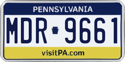 PA license plate MDR9661