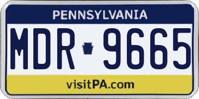 PA license plate MDR9665