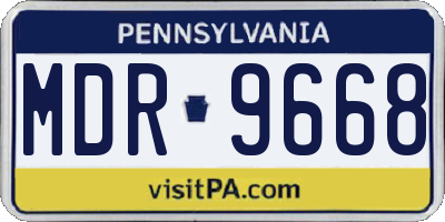 PA license plate MDR9668