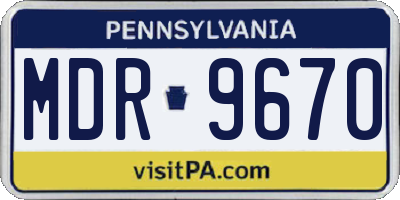 PA license plate MDR9670