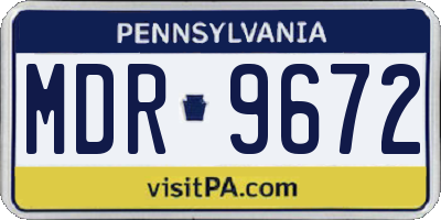 PA license plate MDR9672
