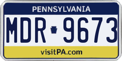 PA license plate MDR9673