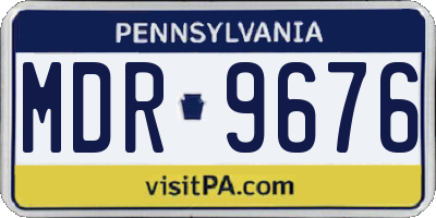 PA license plate MDR9676