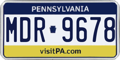 PA license plate MDR9678