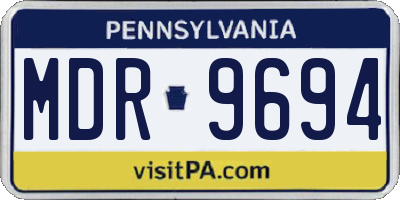 PA license plate MDR9694