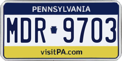 PA license plate MDR9703