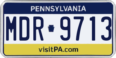 PA license plate MDR9713