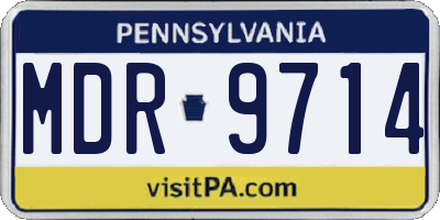 PA license plate MDR9714