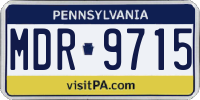 PA license plate MDR9715