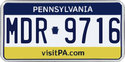 PA license plate MDR9716