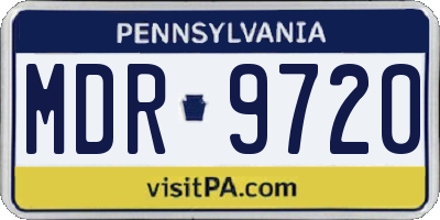 PA license plate MDR9720