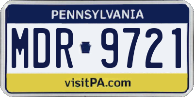 PA license plate MDR9721