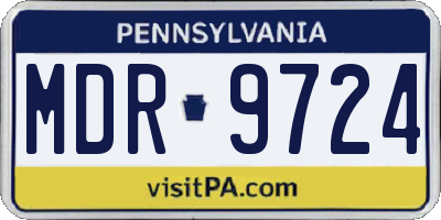 PA license plate MDR9724