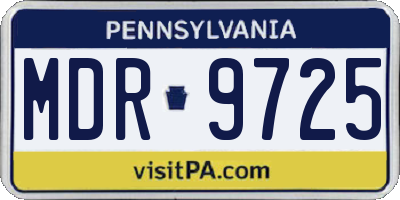 PA license plate MDR9725