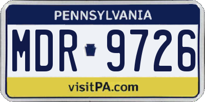 PA license plate MDR9726