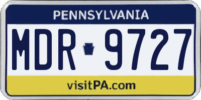 PA license plate MDR9727