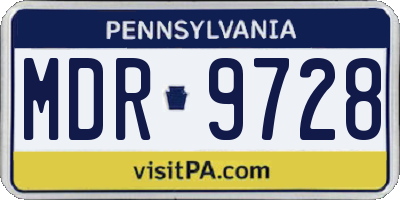 PA license plate MDR9728