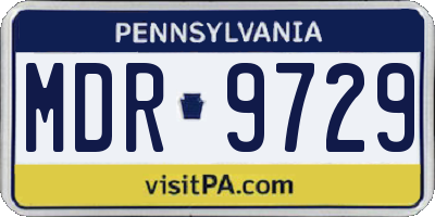 PA license plate MDR9729