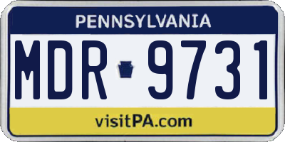 PA license plate MDR9731