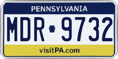 PA license plate MDR9732