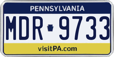 PA license plate MDR9733