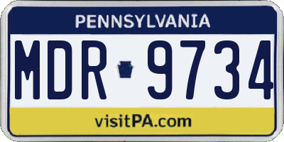 PA license plate MDR9734