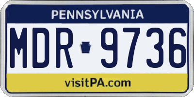 PA license plate MDR9736