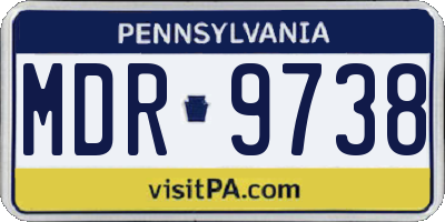 PA license plate MDR9738