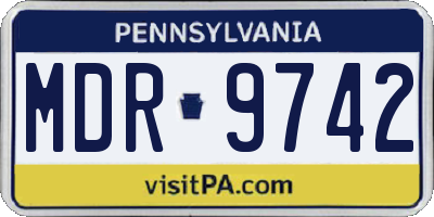PA license plate MDR9742