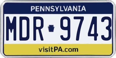 PA license plate MDR9743