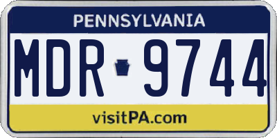 PA license plate MDR9744